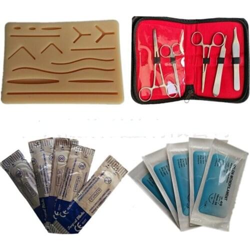 16pcs surgical Skin suture Simulated training kit Needle Scissors Tool Operate Suture Practice Dental Teaching Model