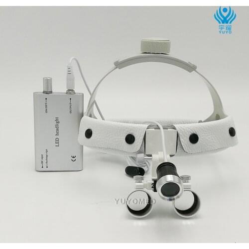 2.5X small lens cone Headband medical surgical dental Galilean loupes with LED headlight High quality optic glasses