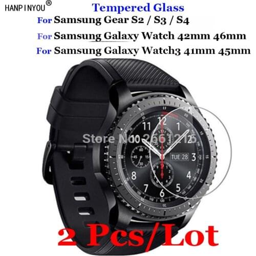 2Pcs For Samsung Gear Sport S3 S4 S2 Tempered Glass 9H 2.5D Screen Protector Film for Galaxy Watch 3 42mm 46mm Watch3 41mm 46mm
