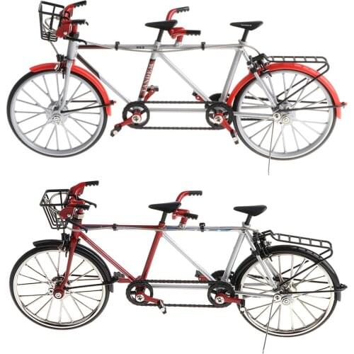 2X 1/10th Miniature Tandem Bike Cycling Toy Velodrome Diecast Vehicle Model Playset Birthday Gift