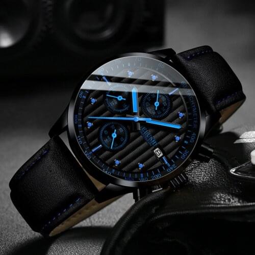 2021 Business Casual Watch Hot Quartz Watch Mens Fashion New Product Trend Mens Watch Three-eye Six-pin Waterproof Luminous