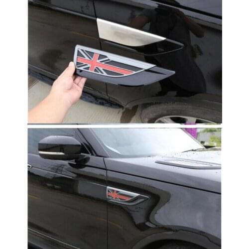 For Land Rover Discovery 5 2017 2018 Acessories Car Front Fender Decoration Side Air Vent Nozzle Cover UK Flag style Sticker
