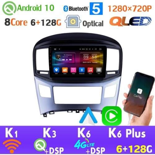 Android 10.0 QLED 1280*720P 6G+128G Car Multimedia Player For Hyundai H1 Grand Starex HDMI 4G LTE WiFi GPS Radio SPDIF Head Unit