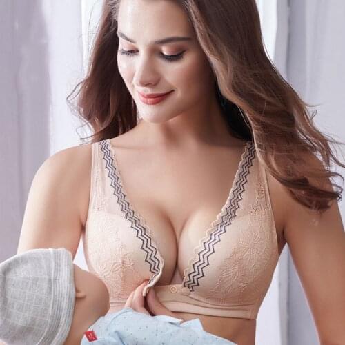 Sexy Free Hand Nursing Bra Maternity Front Closure Bra for Pregnancy Sleeping Underwear Wire Free Bra Pregnancy Clothes