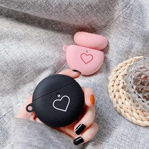 For Huawei FreeBuds 4 TWS Earphone Case Fashion Love Heart Matte Earphones Cover for Huawei FreeBuds 4 Hard PC Shell with Hook