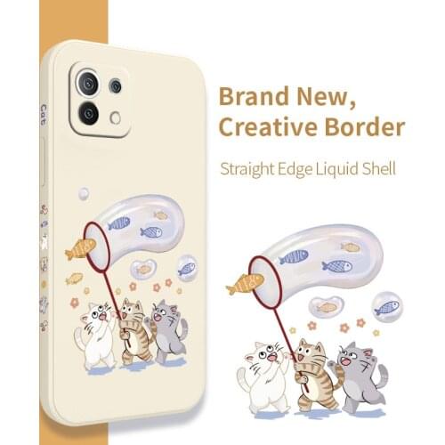 Thin Cute Cat Pattern Phone Case For Xiaomi Mi 11 10T 10 lite 9T Note 10 Redmi Note 9 9T 8 8Pro 7 7Pro 9 9A K30 K20 Cover
