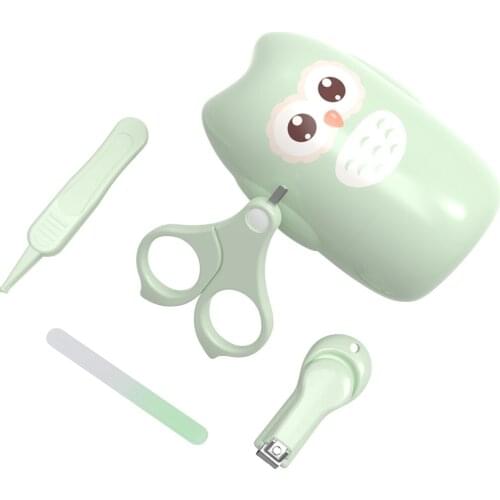 Baby nail clipper kit with Storage Box safe Newborn Nail Clipper Scissors File Tweezers Infant Nail CareSet baby care pink/green