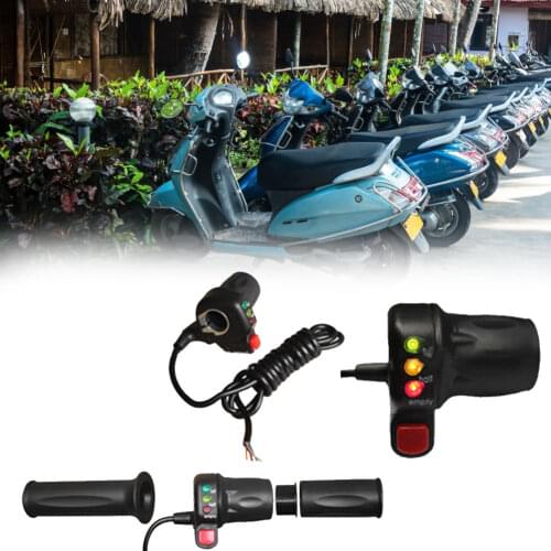 Electric Bike Handlebar Throttle Turn Modified Speed Control Handle Bar Throttle Self-locking Parts 24/36/48V dropshipping