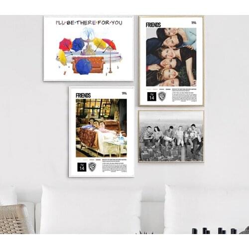 Friends TV Show Classic Posters and Prints Vintage Wall Art Pictures Nordic Canvas Painting for Living Room Bedroom Home Decor