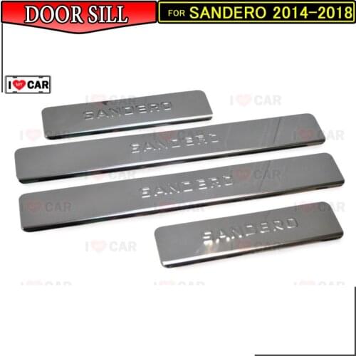 Door sills for Renault / Dacia Sandero II 2014- scuff plate guard stainless door sills sticker car styling decoration protection