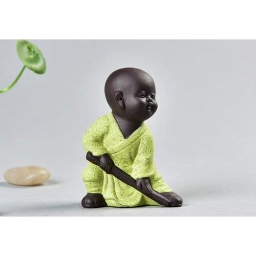 Purple Sand Kung Fu Boy Tea Pet Ornaments Tea Set Accessories Creative Ceramic Tea Playing Tea Tray Tea Ceremony Accessories