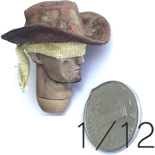 In Stock For Sale 1/12th 3ATOYS Blind Cowboy Head Sculpture With Hat For Usual 6inch Doll Action Collectable