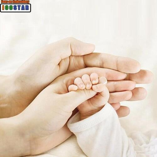 Full Square/Round Diamond DIY Diamond Painting Parents baby hand Embroidery Cross Stitch Rhinestone Mosaic Painting Decor Gift