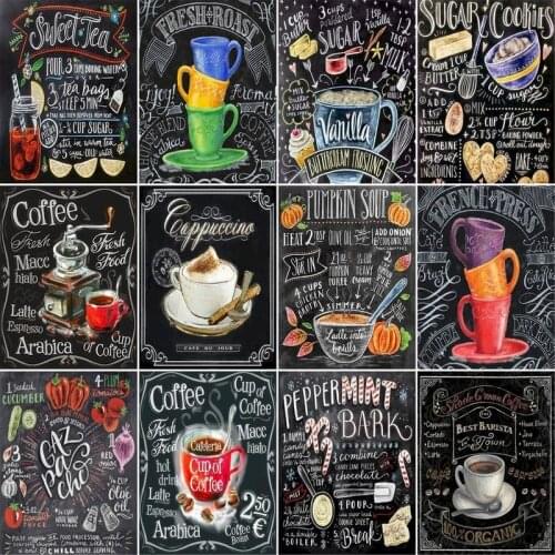 GATYZTORY 60x75cm Frame Painting By Numbers Color Blackboard Landscape Paint By Number Abstract Handpainted Unique Gift