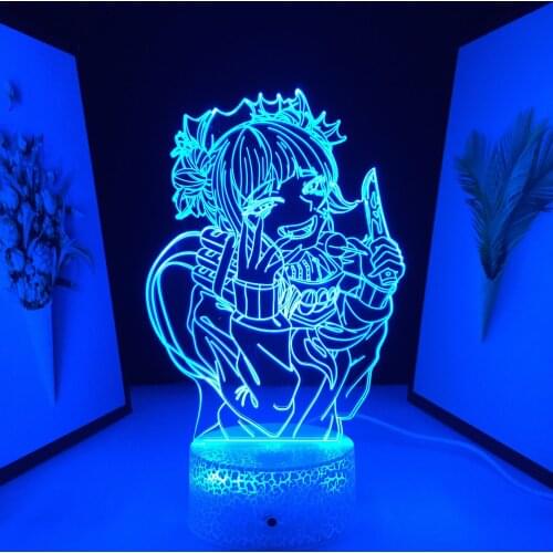 My Hero Academia Lamp Anime Figure Himiko Toga LED Night Light for Room Decor Birthday Gift Manga 3D Lamp Dropshipping Best
