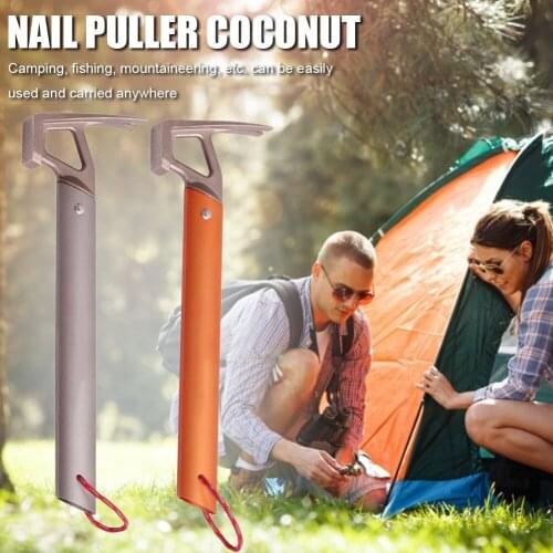 Outdoor Camping Tent Peg Hammer Multifunctional Hiking Stainless Steel Stakes Nail Puller Hammer Mountaineering Tool Accessories