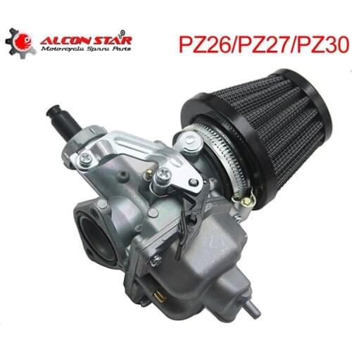 Alconstar- Motorcycle Automatic Hand Carburetor Keihi PZ26 PZ27 PZ30 with Air Filter for Mini Quad ATV Dirt Bike Kart Buggy