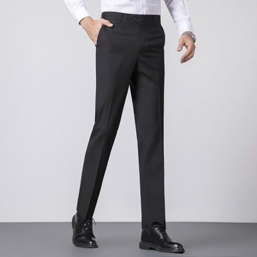 2019 Winter Men Dress Pants Slim Fit Men Office Trousers Formal Wedding Men Classic Pants Business Suit Pants