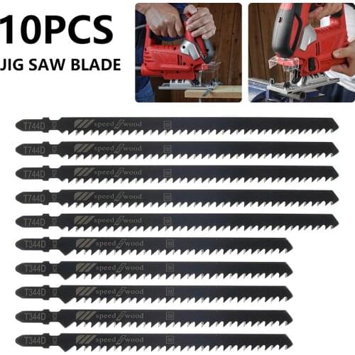 10Pcs Universal Jig Saw Blade T-shank Jigsaw Blades Set Metal Wood Assorted Blades For Wood,Plastic ,Metal Cutting T744D/T344D