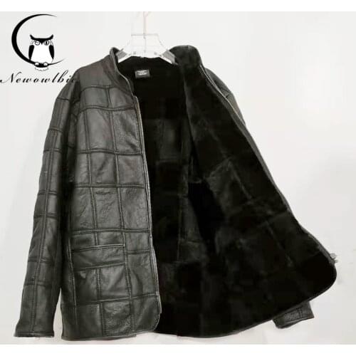 2021 new warm mens fur jacket mens 100% real sheepskin coat, mens suit, leather jacket, thick, size custom