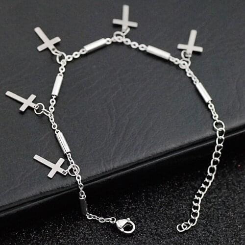 New Fashion Bracelet Stainless Steel Cross Pendant Bracelet titanium steel bracelet womens jewelry