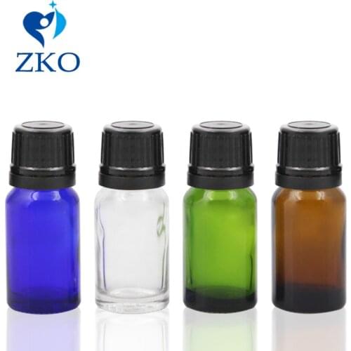 Wholesale 5ml 10ml 15ml 20ml 30ml 50ml Essential Oil Glass Bottle（Dropper Hole stopper）with Black Rotating Cover Free Shipping