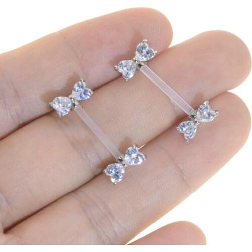 1Pair Acrylic 1.6x15mm Anti-allergy Sexy Mamilo Piercings Tongue Barbell Piercings Jewelry Nipple Shiled Bars Piercing