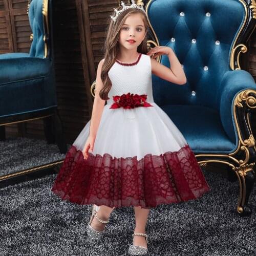 Summer Princess Flower Girls Dress Wedding Birthday Party Kids Dresses For Girls Childrens Costume Teenager Prom Clothes 8 10 Y