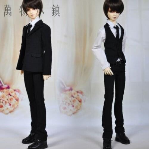 Accept custom NEW Black Gentleman Suit 1/3 1/4 SD MSD BJD Doll Clothes