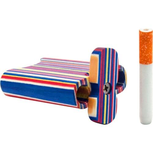 COURNOT Rainbow Wood Dugout One Hitter Pipe Natural Handmade Mini Wooden Dugout With Ceramic One Hitter Bat Pipe Cleaner Tools