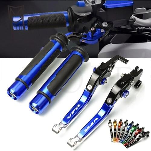 For Honda VFR800 VFR 800 F Fi W1 VTEC Motorcycle CNC Adjustable Foldable Extending Brake Clutch Lever Handle Grips Handlebars