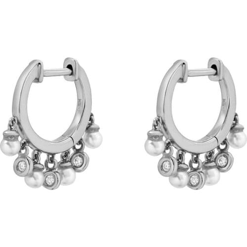 Pearl earrings for Women 14KGF Earrings White natural 100% Freshwater pearl jewelry wedding party Girl lady trendy jewelry