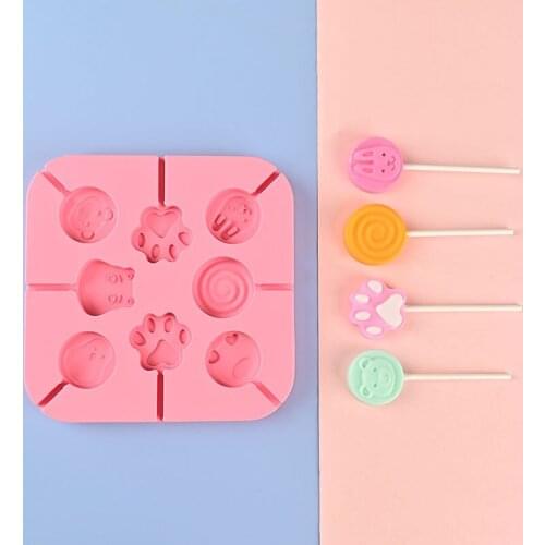 DIY Cartoon Cheese Stick Silicone Mold Homemade Candy Chocolate Baking Cake Lollipop Mold Cake Decoration Accessories