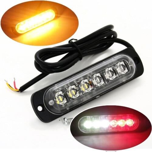 Extra thin 6W Led Car grill warning Lights,Emergency lights,led strobe lights,Beacon light,12v/24v Waterproof Truck Turn signals
