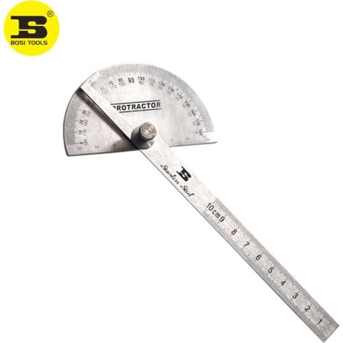 BOSI 6" Metric Stainless Steel Angle Protractor 180 Degree Adjustable Measuring Tool