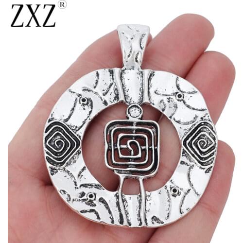 ZXZ 5pcs Large Swirl Spiral Style Charms Pendants For Jewelry Making Findings 71x56mm
