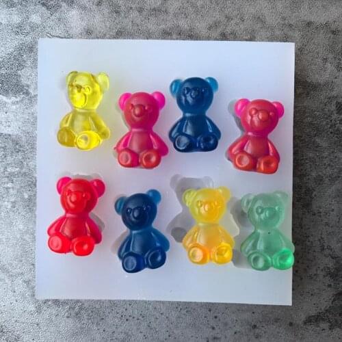 1Pc Cute Bear Sugar Silicone Mould Crystal Resin Epoxy Mold Jewelry Pendant Crafts