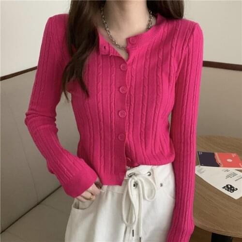10 Colors Women O-Neck Knitted Casual Short Sweaters Cardigans Lady Knitting Soft Autumn Spring Twisted Cardigan Female