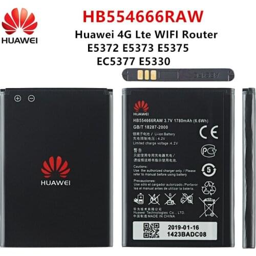 100% Orginal Huawei HB554666RAW 1780mAh Battery For HUAWEI 4G Lte WIFI Router E5372 E5373 E5375 EC5377 Replacement Batteries