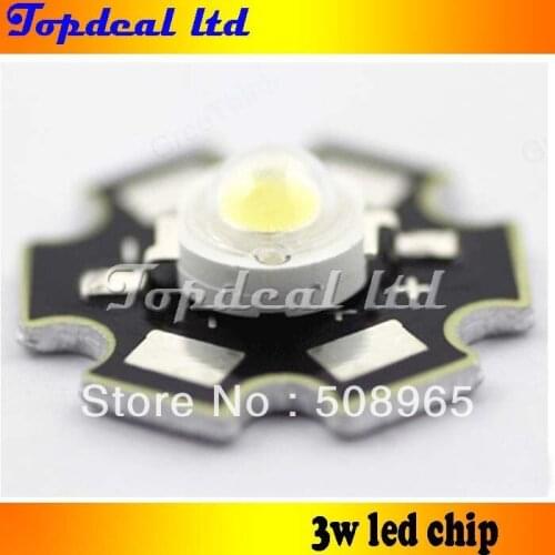 100PCS 3W High Power Cold White LED Light Emitter 30000-35000K with 20mm Heatsink