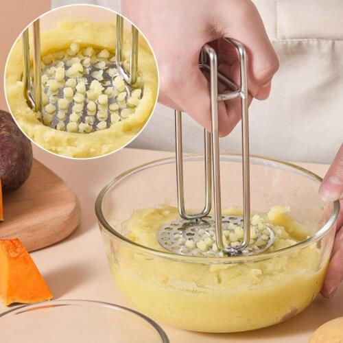 304 Stainless Steel Potato Masher Household Garlic Masher Cooking Tools Kitchen Gadgets And Accessories Kitchen Supplies