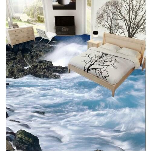 3D wall murals wallpaper floor liver PVC waterproof floor Custom Photo self-adhesive 3D floor