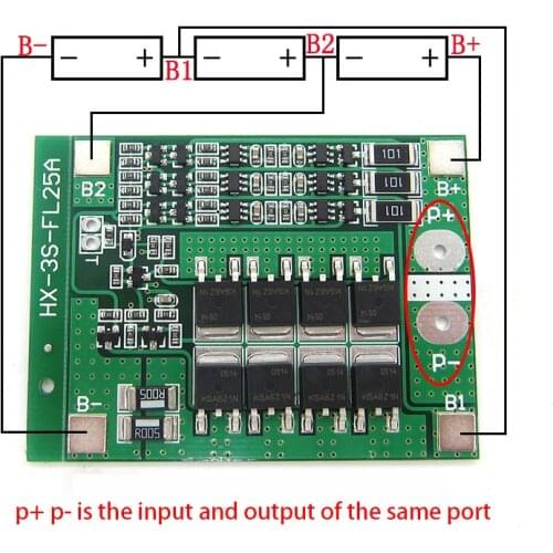 3S 25A Li-ion 18650 BMS PCM battery protection board bms pcm with balance for li-ion lipo battery cell pack