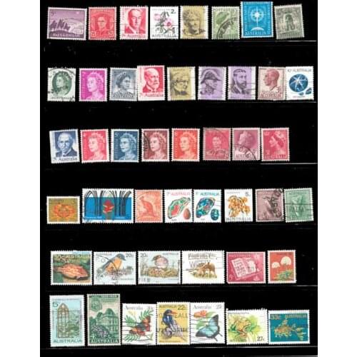 45 PCS Australia Used Postage Stamps With Post Mark For Collection A0300