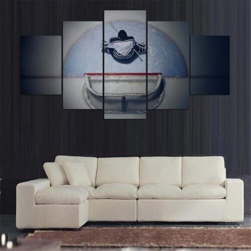 5 Pieces Canvas Painting Ice Hockey Goalie Painting for Living Room Pictures Home Decoration Poster