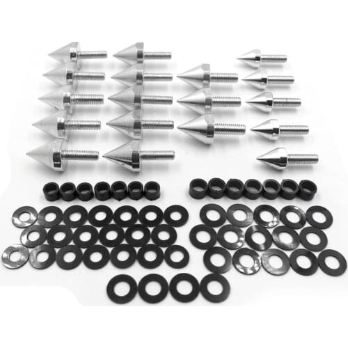 Aftermarket free shipping motorcycle parts Aluminum Fairing Bolt Kit Screws For 2004-2005 Kawasaki Ninja ZX10 ZX10R Silver