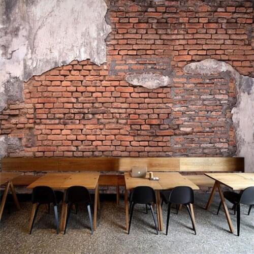 Beibehang custom Retro red gray brick wallpapers for living room decoration background wall painting photo wallpaper home decor