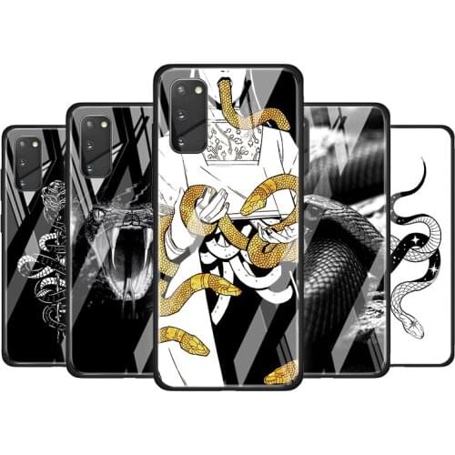 Animal Snake Pattern Tempered Glass Cover For Samsung Galaxy S20 S10 S9 S8 S10E FE Ultra Plus Lite Phone Case