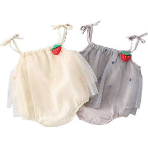 Baby Summer Bodysuits Newborn Baby Cute Clothes Girls Strawberry Outfit 6-24 Months Infant Bodysuit Toddler Girl Cotton Clothes