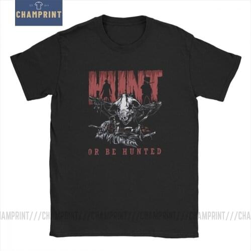 Novelty Hunt Showdown Hunt Or Be Hunted T-Shirts Men Cotton T Shirt Horrors Of Gilded Age Monster Game Short Sleeve Tees New